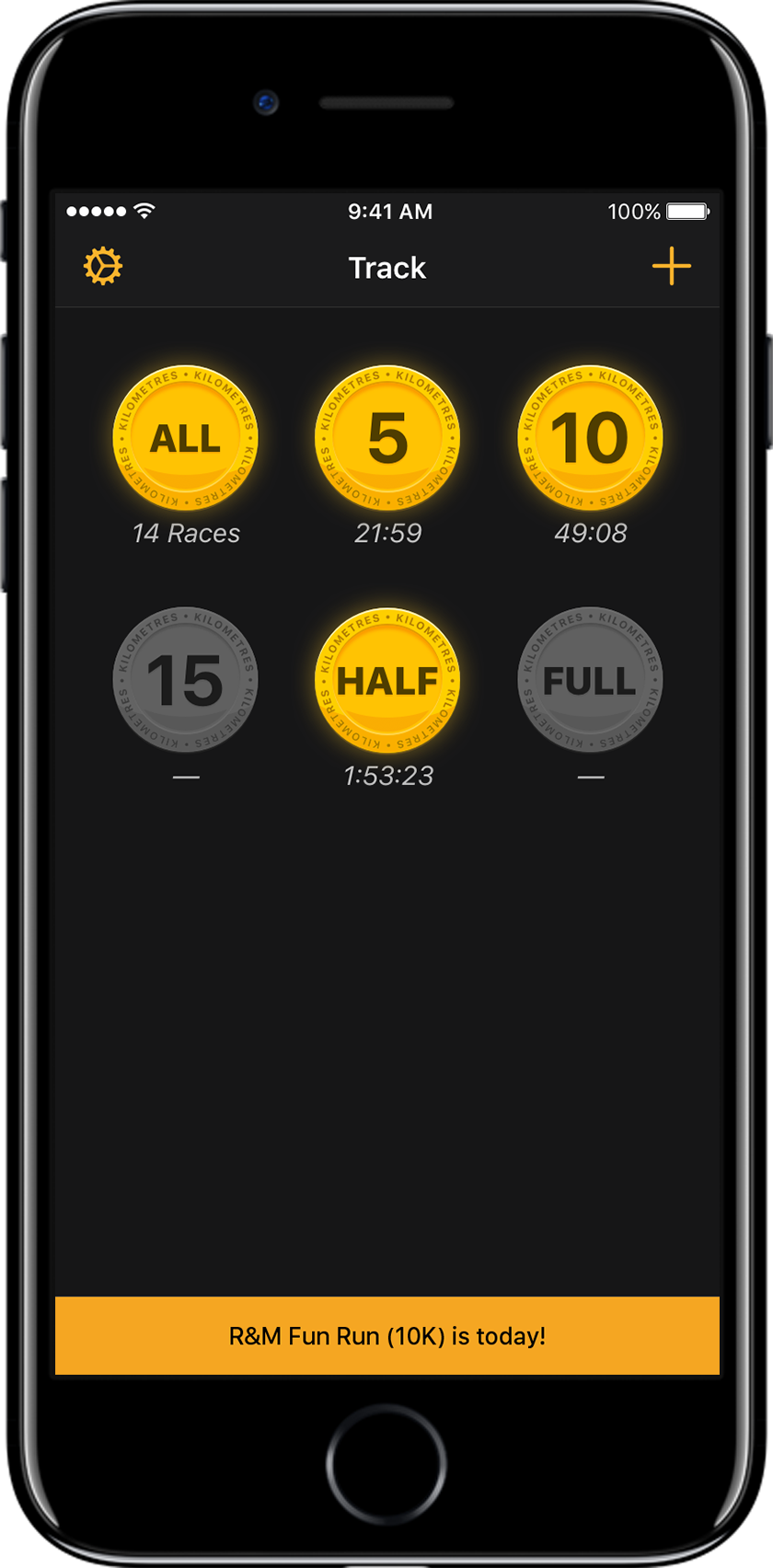 Screenshot of Track app